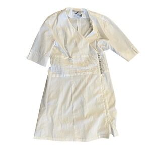 Noel Asmar Gracie Double Vent White Uniform Tunic Top Sz S